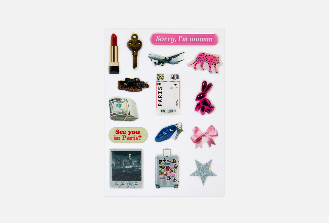 Изображение товара Набор наклеек PABUR PARIS для украшения гаджетов и блокнотов, 15 объемных наклеек