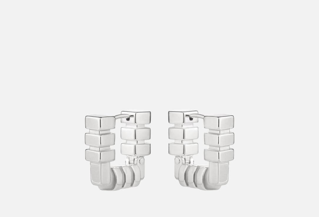 Изображение товара Серьги Attribute Shop с цилиндрами из ювелирного сплава с родиевым покрытием