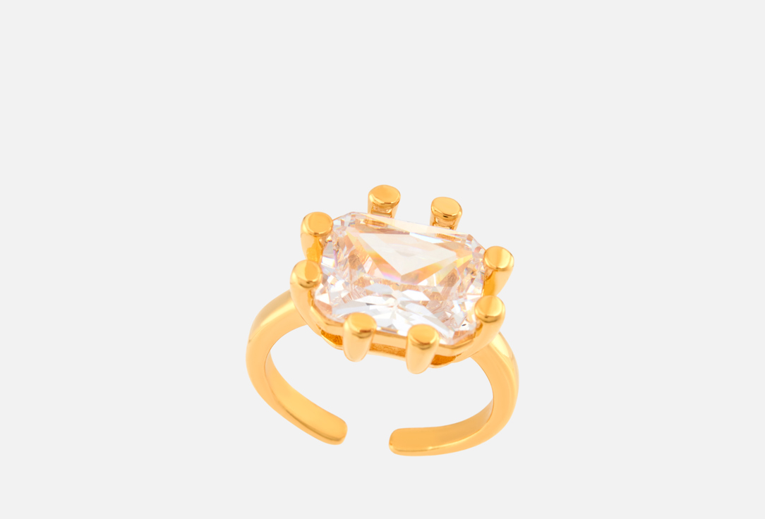 

Кольцо ATTRIBUTE SHOP, С прямоугольным кристаллом ONESIZE мл