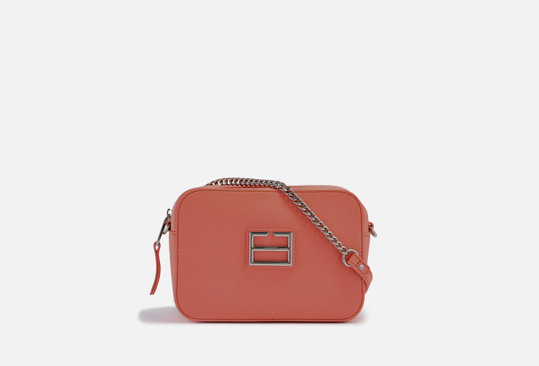 Изображение товара Кожаная сумка кросс-боди fabretti коралловая из натуральной зернистой кожи