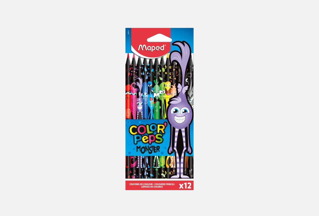Изображение товара Набор цветных карандашей MAPED COLOR'PEPS BLACK MONSTER 12 шт яркий дизайн