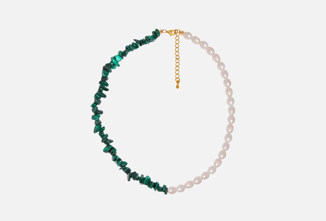 Изображение товара Колье MARISOFI Pearl Malachite из натурального жемчуга и малахита; позолоченная фурнитура; длина 38