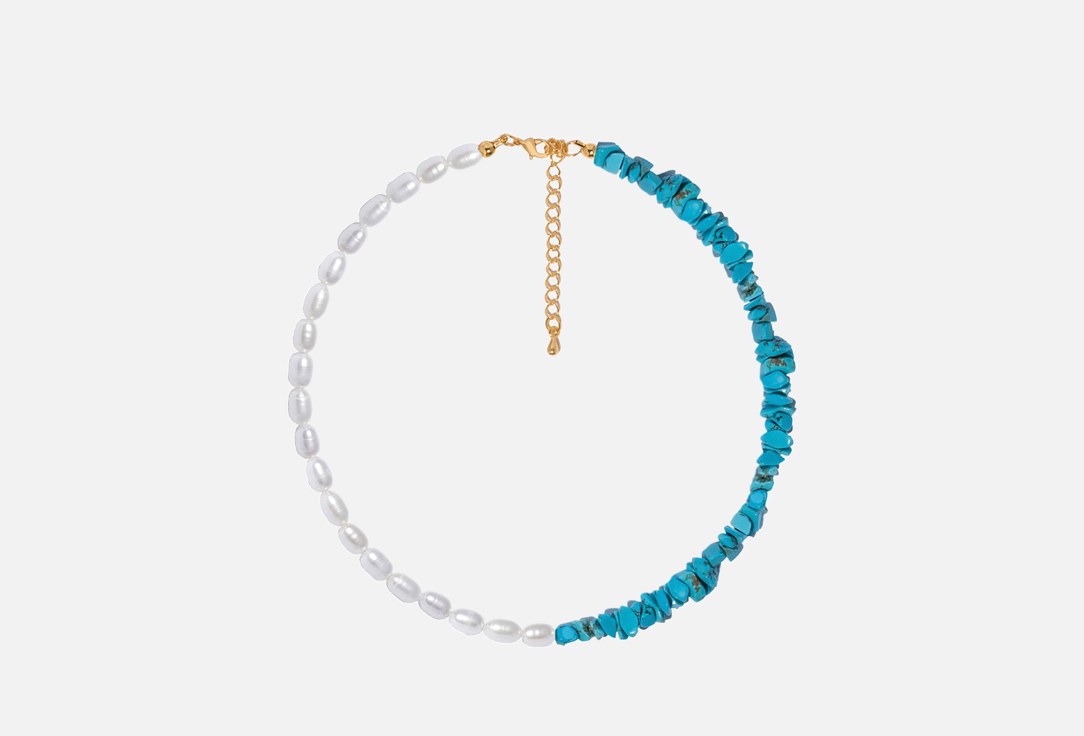Изображение товара Чокер MARISOFI жемчуг с бирюзой 38см+5см удлинение позолота для женщин