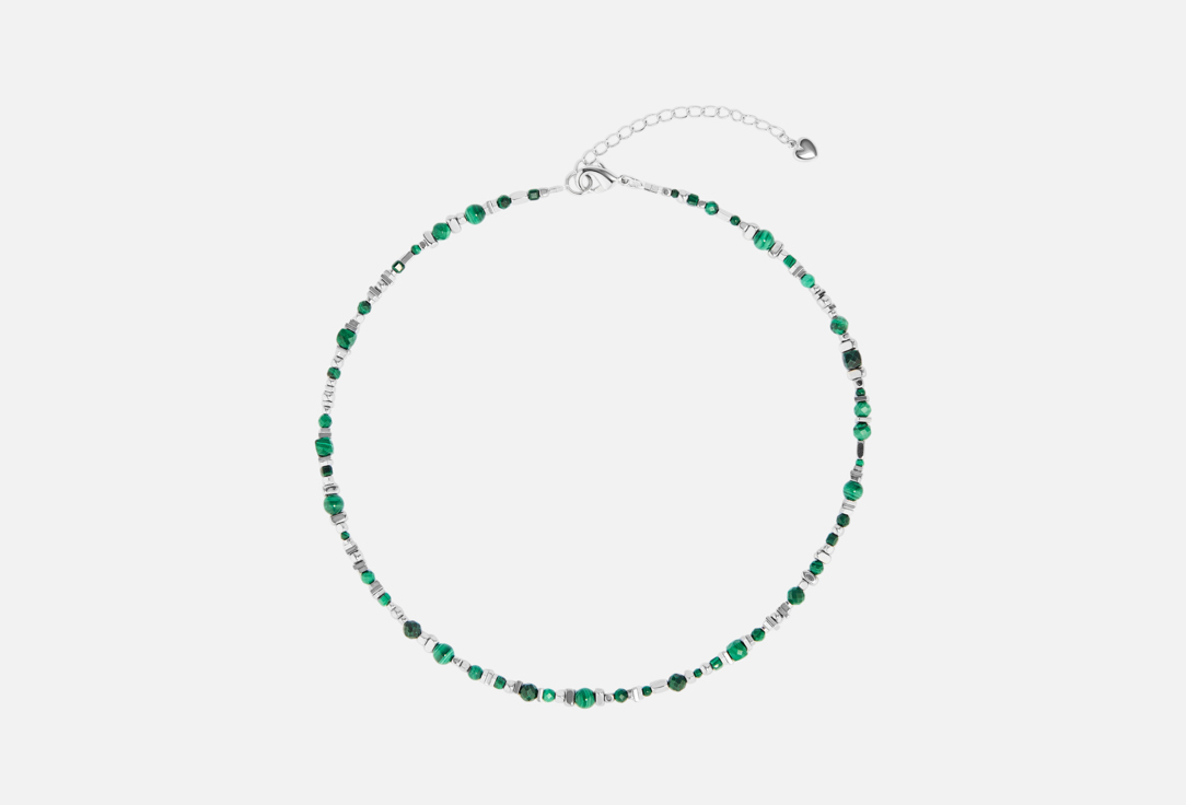 

Колье-чокер 8 OTTENKOV, Из натурального малахита с гематитом 1 шт