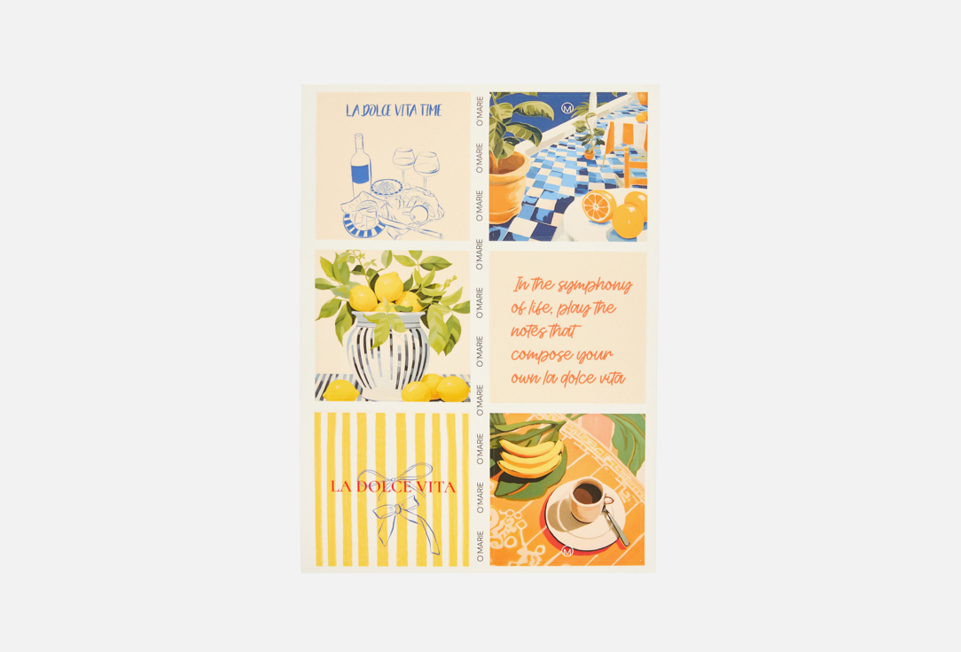 Изображение товара Стикерпак OMARIE Dolce Vita A5 стильные наклейки для канцелярии