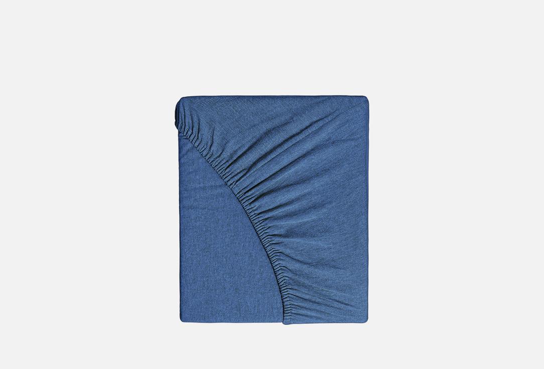 Изображение товара Простыня на резинке VERETIĒ denim синий 200х200х30 см из хлопка