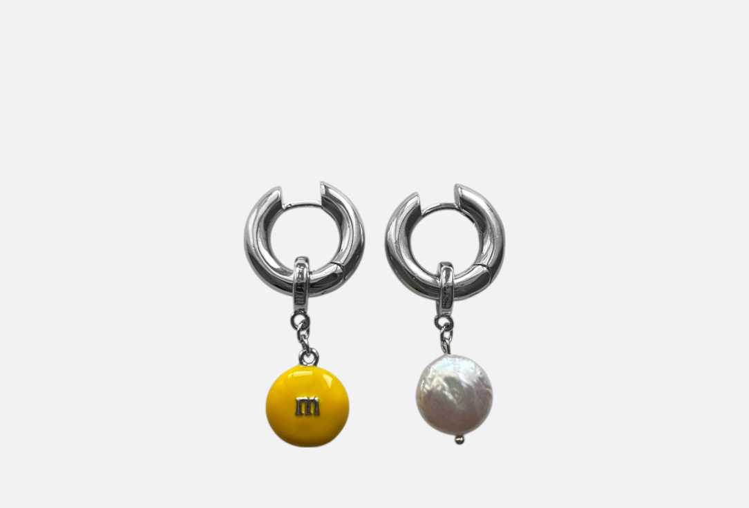 Серьги OH!CHERRIES M&M YELLOW+PEARL 2 шт