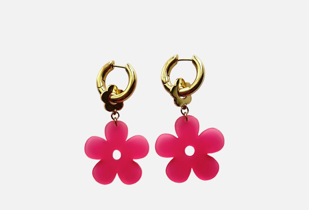 Изображение товара Серьги Oh!CHERRIES pink FLOWER с позолотой и пластиковыми вставками