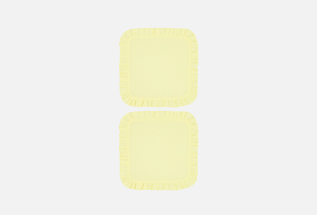 

набор льняных салфеток LENJULEN, Желтый, С рюшами, butter, 35x35 см 2 шт