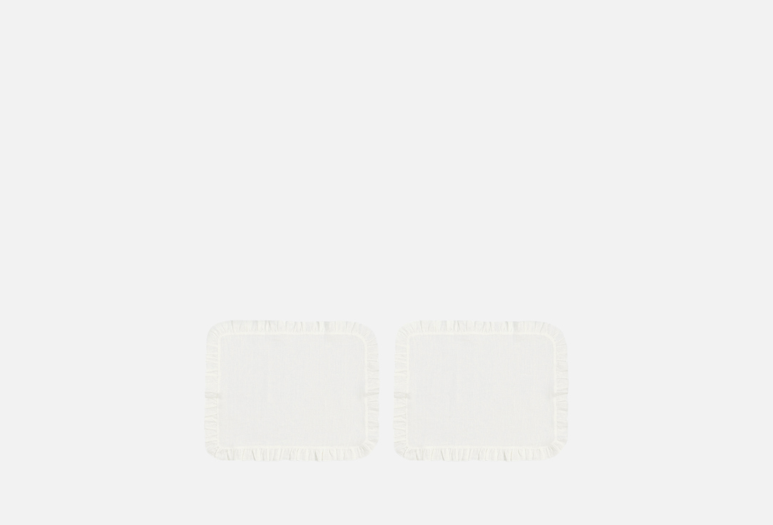 Изображение товара салфетка льняная LenJuLen с рюшами, белый зефир, 40x50 см