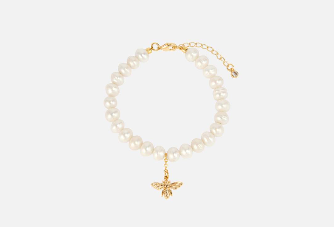 Изображение товара Женский браслет из жемчуга с подвеской пчелой и фианитами Sparkle Point Bee G