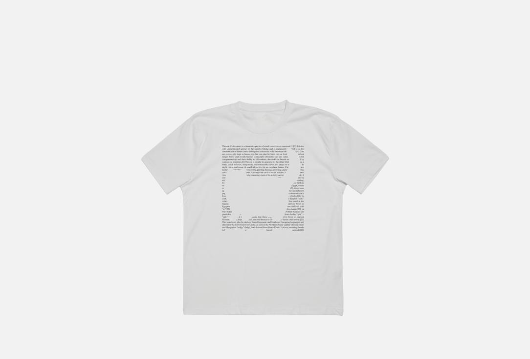 Изображение товара Белая футболка Pepl Book cat оверсайз с принтом котика для женщин