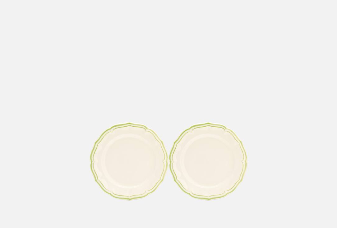 

Набор тарелок ROOMI, Белый, Шантильи с зеленой каймой 20 см