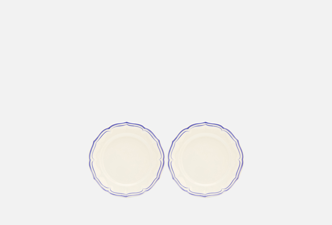 

Набор тарелок ROOMI, Белый, Шантильи с синей каймой 20 см