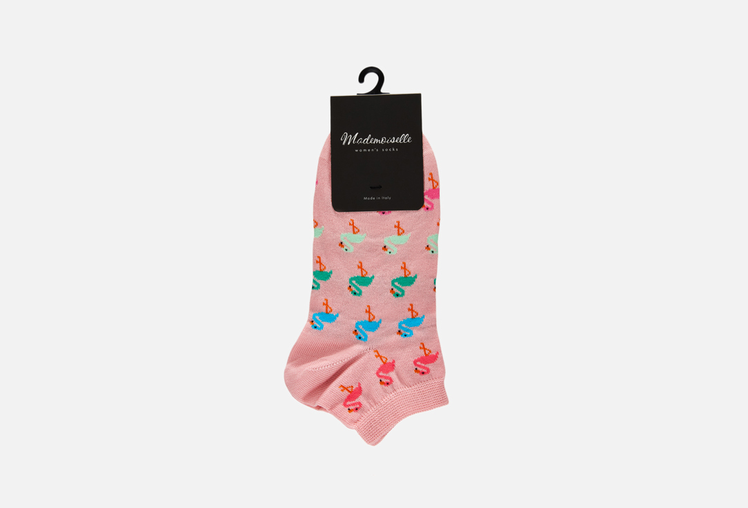 Изображение товара Женские короткие носки MELLE Flamingo из хлопка для женщин овальный рисунок