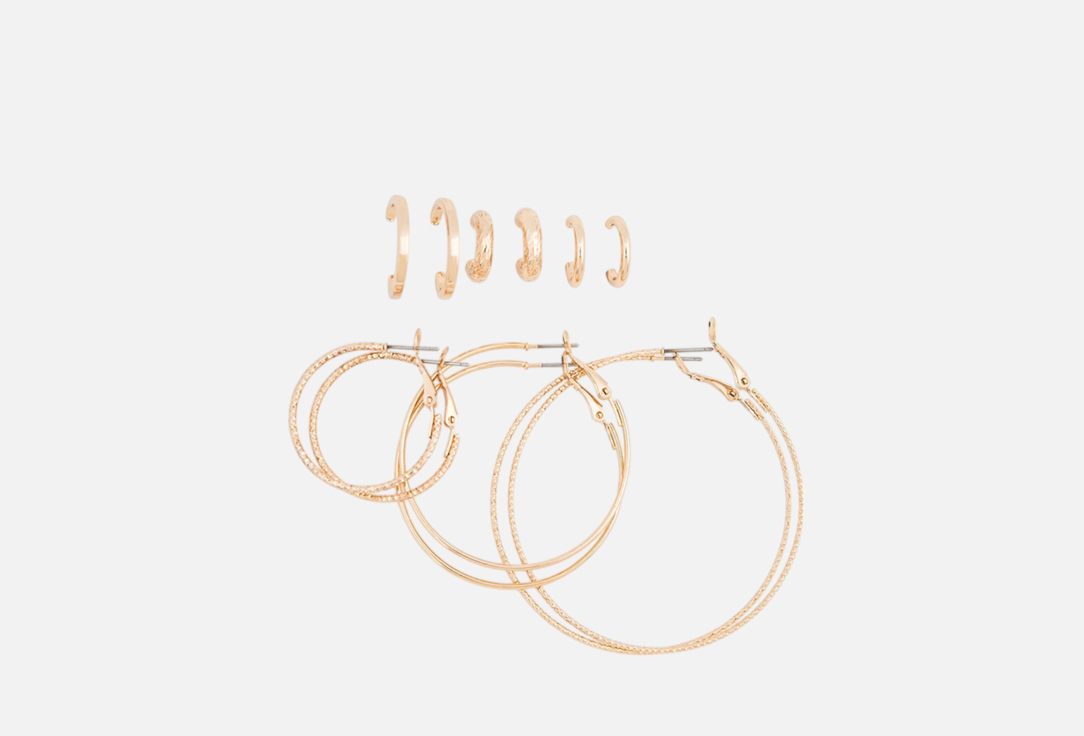 

Набор сережек MARMALATO, Кольца и полукольца 12 шт