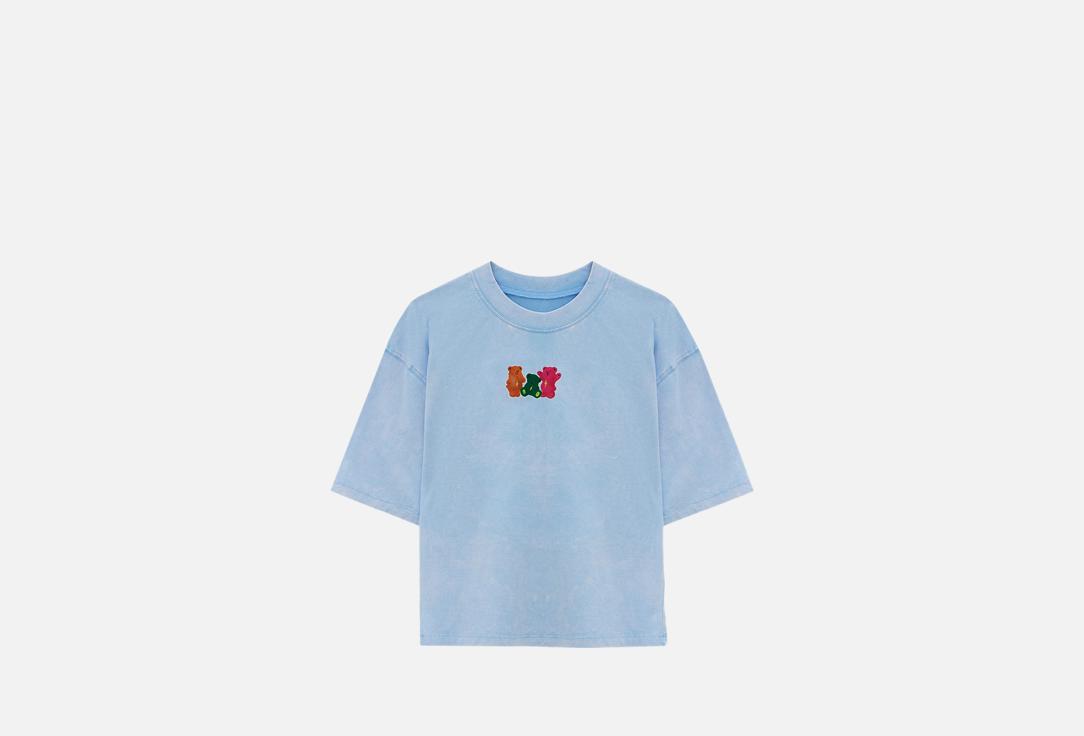 Изображение товара Голубая футболка Mark Formelle с мишками оверсайз женская демисезонная