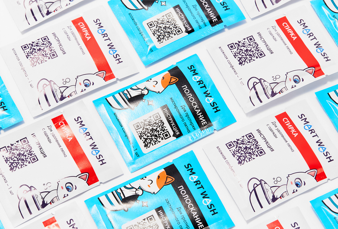 

Влажные салфетки от пятен на одежде SMARTWASHWIPES, Универсальные 28 шт