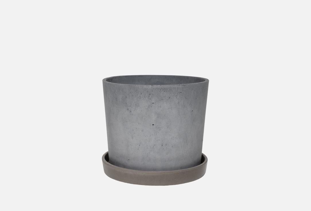 

Горшок с поддоном KOMPOZIT, Серый, Конкрит, серый кедр, 18 см 1 шт