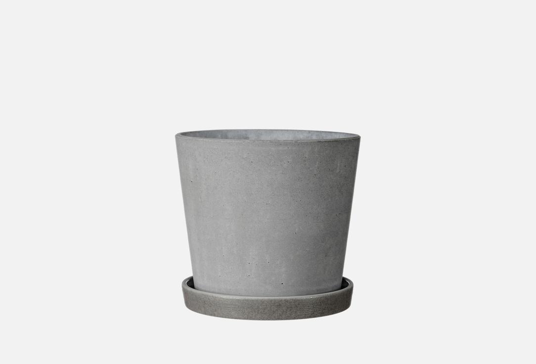 Изображение товара Горшок с поддоном KOMPOZIT Грэй 21 см бетон современный дизайн