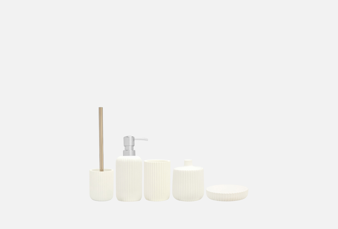 Изображение товара Набор аксессуаров для ванной комнаты и туалета с ёршиком DENEZO Dafna