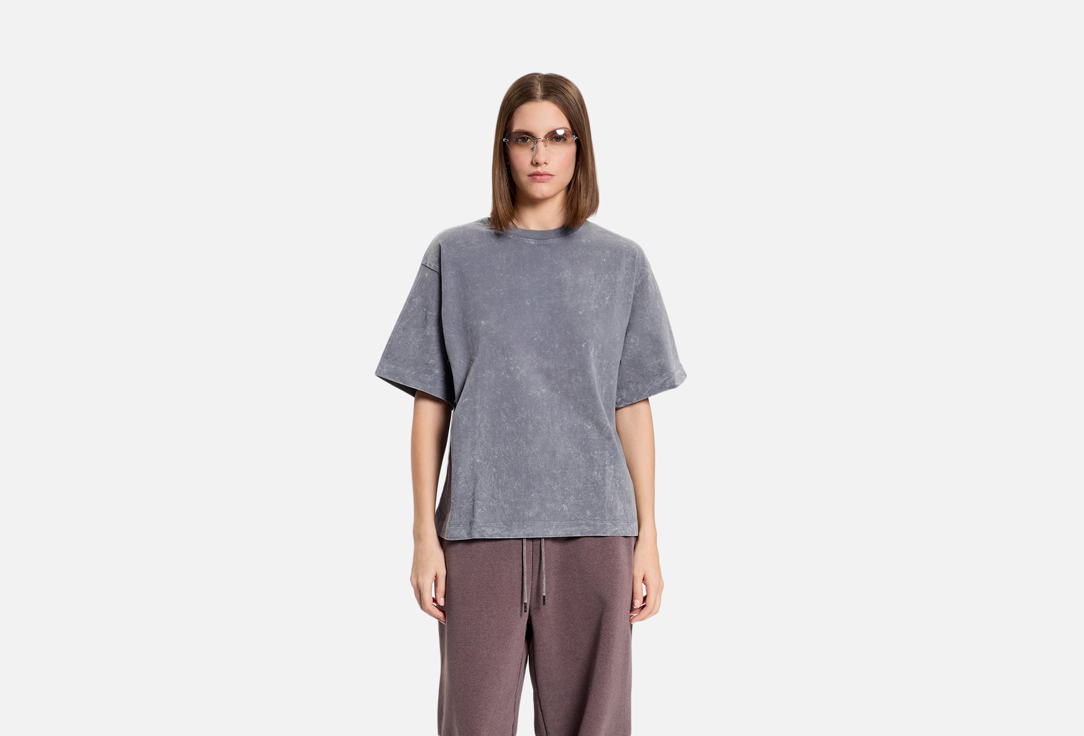 Изображение товара Футболка женская Mark Formelle серая хлопковая базовая демисезонная