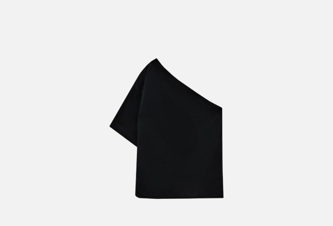 Изображение товара Футболка Mark Formelle оверсайз черная на одно плечо для женщин