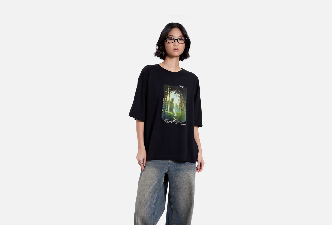 Изображение товара Лимитированная женская футболка oversize Mark Formelle Березовая роща