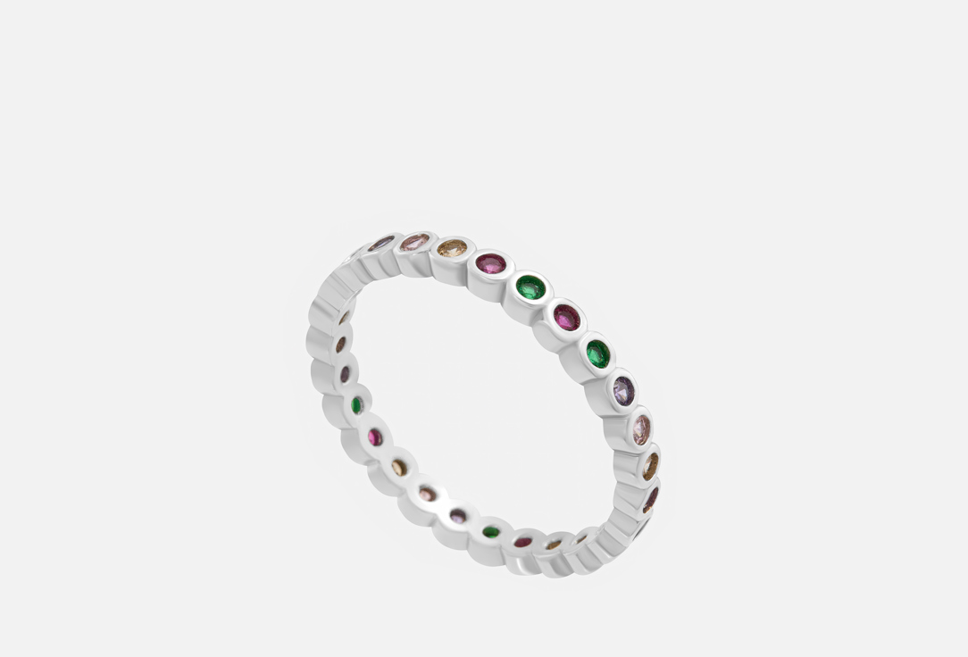 Изображение товара Кольцо Djavanii с разноцветными кристаликами серебро 17 размер