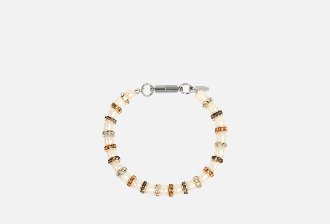 Изображение товара Браслет Pearl Kristal от Komsi Brand с жемчугом и кристаллами 18 см