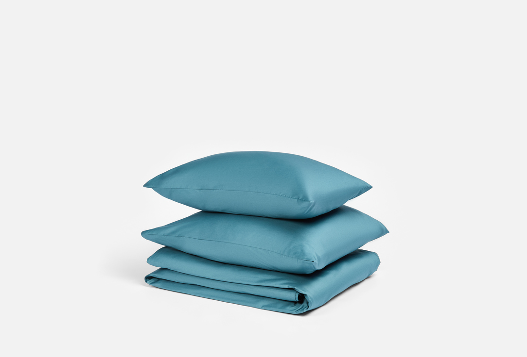 Изображение товара Комплект постельного белья Атмосфера темно-зеленый семейный сатин люкс