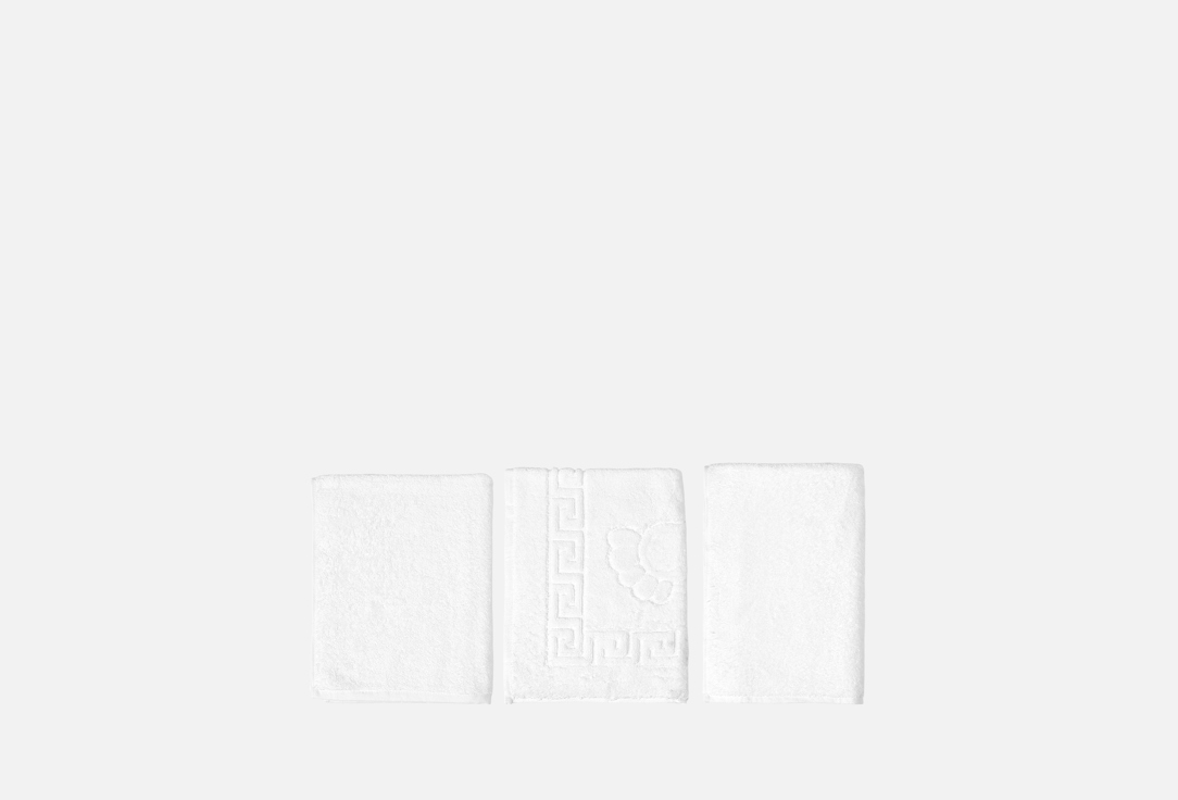 Изображение товара Набор махровых полотенец BIO-TEXTILES PandaHug Cozy белые 140х70, 90*50 пл. 450 гр м2 и 50*70 полотенце для ног 650 гр (50*70, 50*90, 70*140)