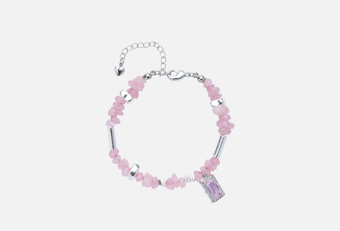 Изображение товара Браслет LENÁLI Pink love из розового кварца и гематита