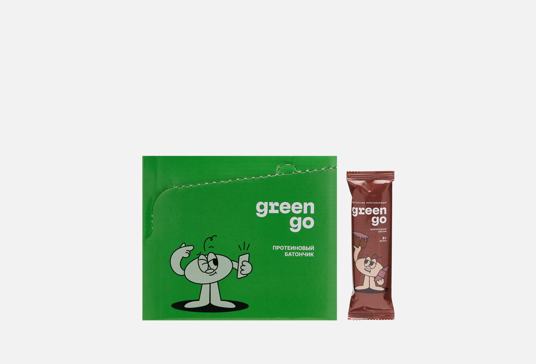 Изображение товара Набор протеиновых батончиков GreenGo Шоколадный брауни 12 шт по 50 г