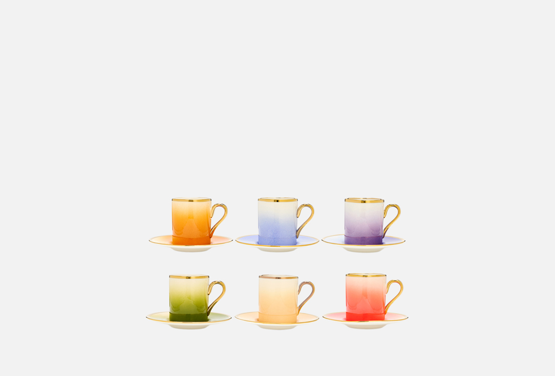 

Кофейный сервиз D.L.K., Мультиколор, Цветная глазурь 12 шт