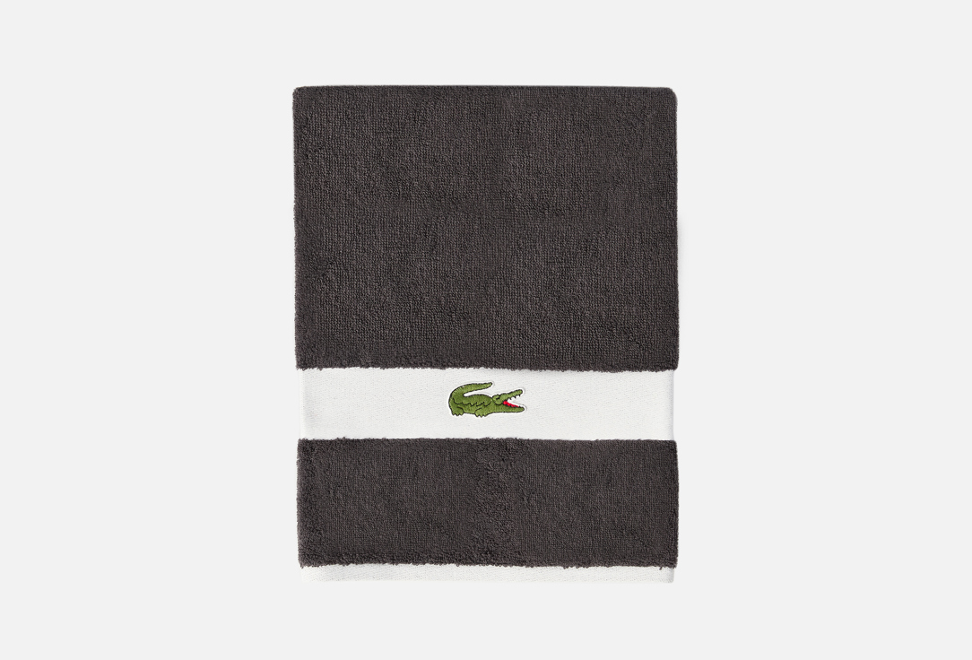 Изображение товара Махровое полотенце для лица Lacoste Casual Bitume 55x100 см серое из органического хлопка