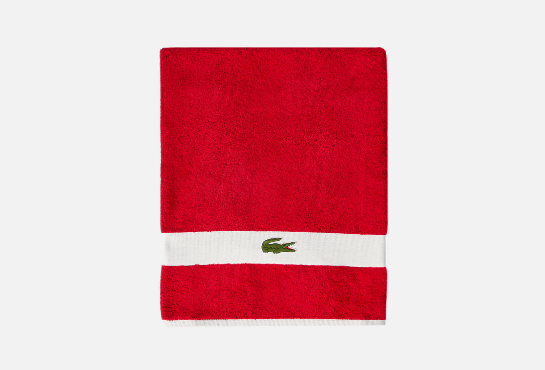 Изображение товара Банное махровое полотенце Lacoste Casual 90x150 см Rouge из органического хлопка