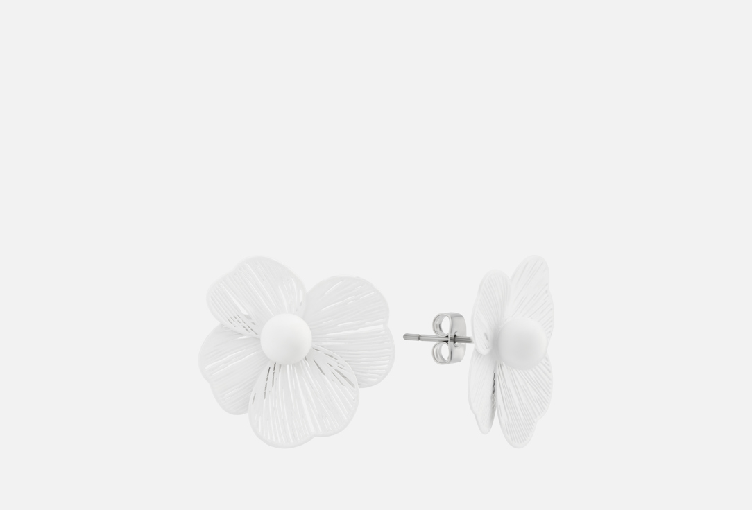 

Серьги ATTRIBUTE SHOP, Белый цветок 2 шт