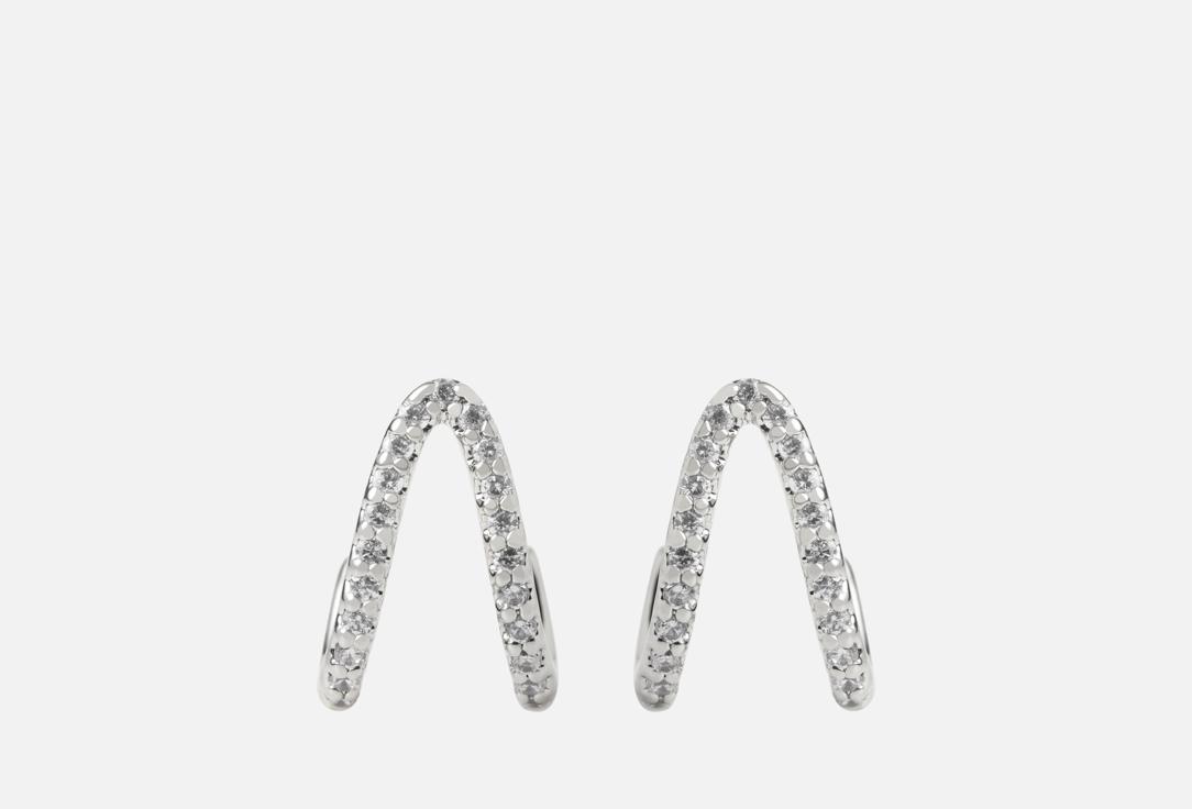 Изображение товара Серьги Attribute Shop галочка с цирконами