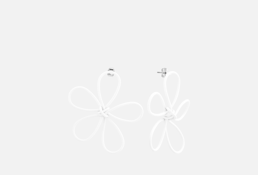

Серьги ATTRIBUTE SHOP, Цветы крупные белые 2 шт