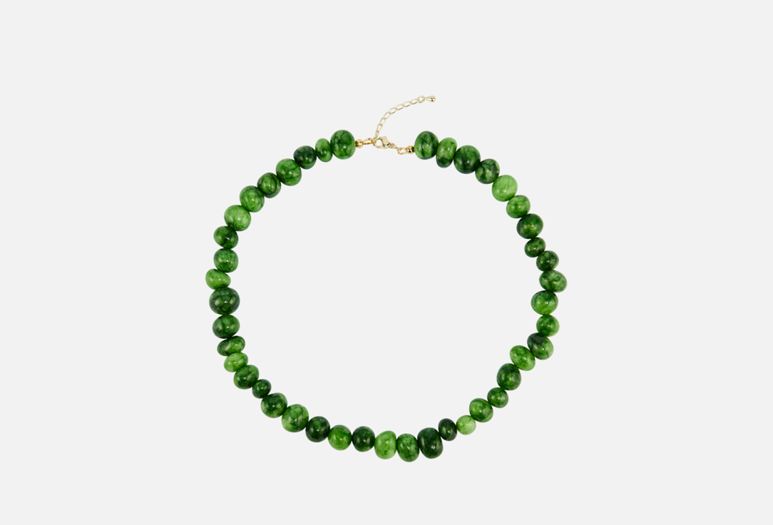 Изображение товара Колье Alerie-Accessories Caramel Green из агата с позолотой для женщин