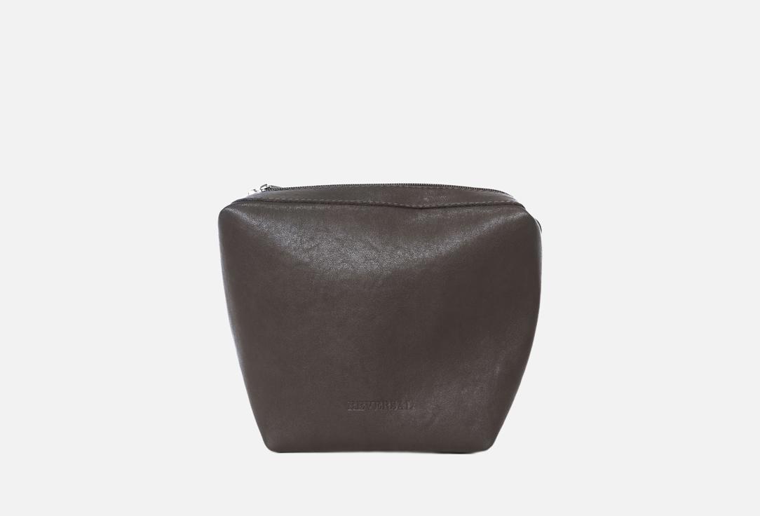 Изображение товара Женская кожаная косметичка Reversal серая для путешествий и повседневного использования