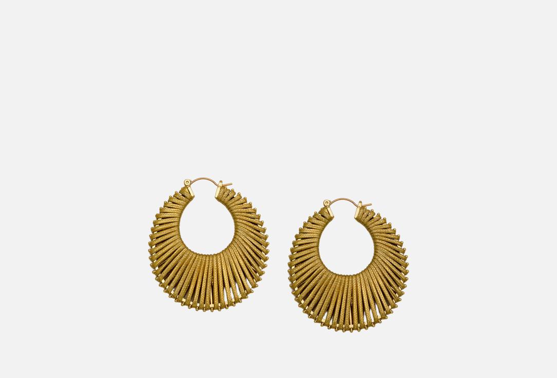 Изображение товара Крупные серьги My Lure с золотистым шнуром размер 5х5,5 см