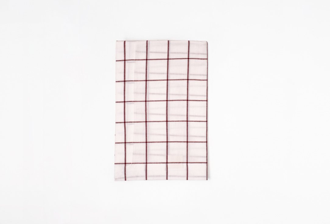 Изображение товара Столовая дорожка Елань красная клетка на белом, 220х50