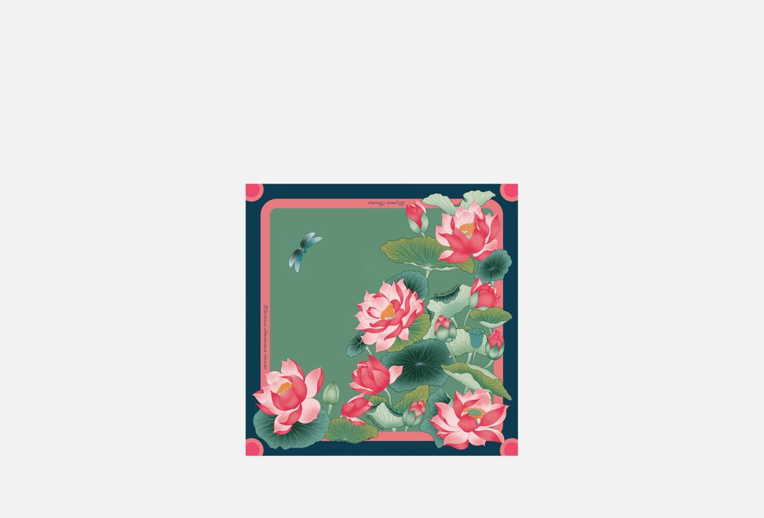 

платок РУССКИЕ В МОДЕ, Зеленый, Лебединое озеро лотосов