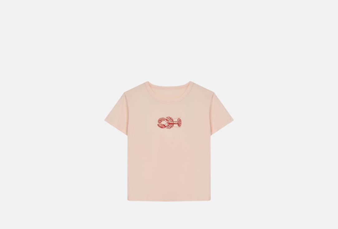 Изображение товара Розовая женская футболка Mark Formelle oversize из хлопка с принтом