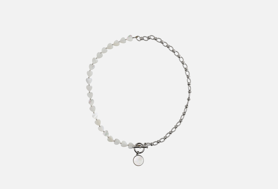 Изображение товара Колье 19.stone Половинка с сердечками перламутра