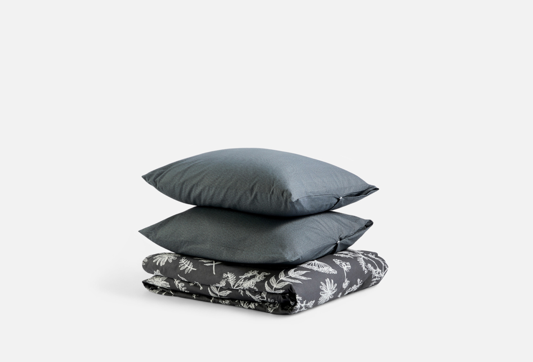 Изображение товара Комплект постельного белья LOVEBERRY Бургундия графит двуспальный натуральный хлопок