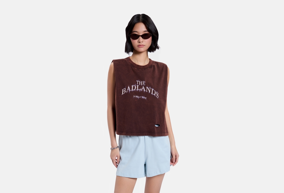 Изображение товара Женский летний хлопковый топ Mark Formelle коричневого цвета