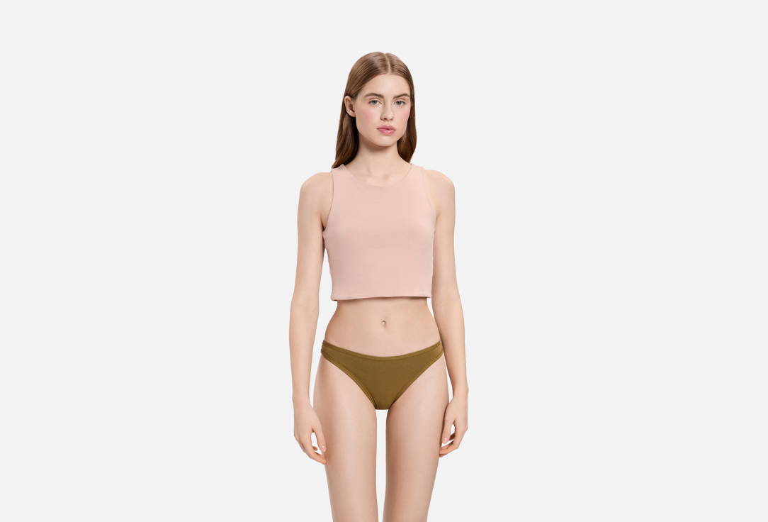 Изображение товара Женские трусы слипы Mark Formelle хаки с надписью низкая посадка